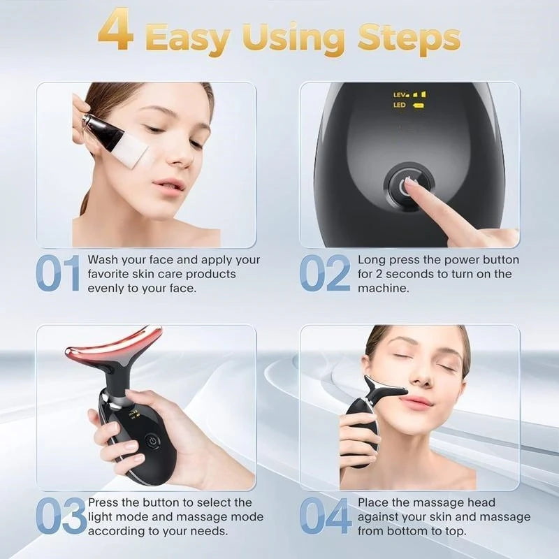 Neck and face skin massager